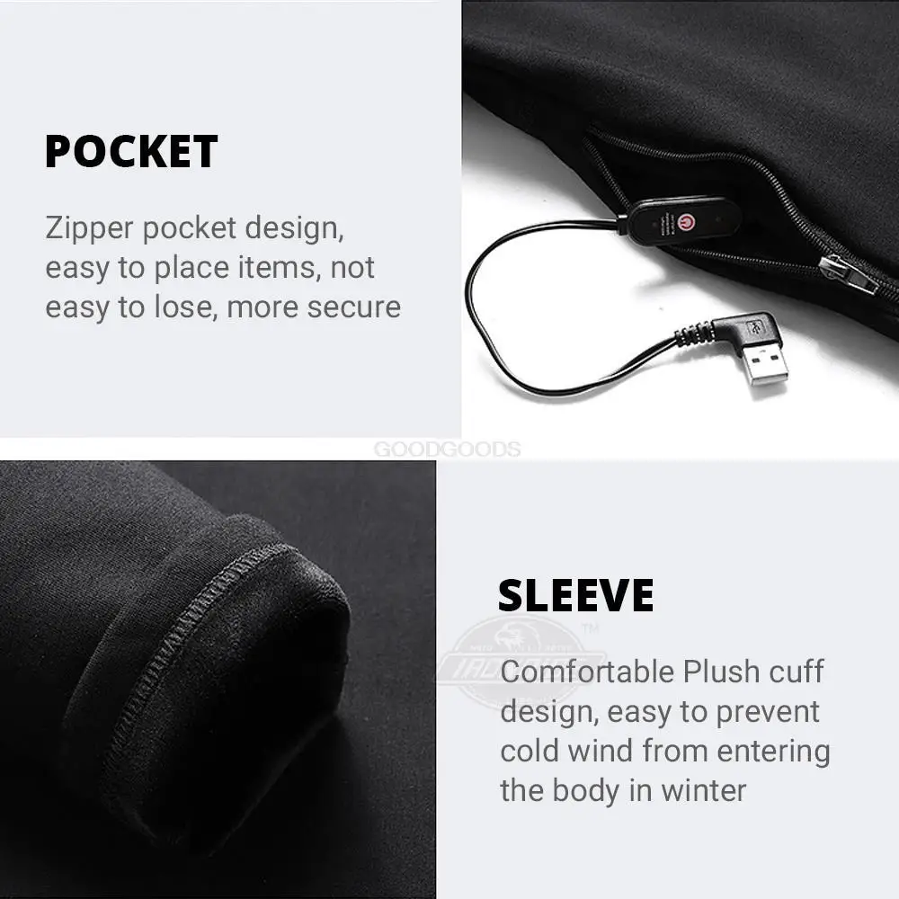 Warm Heated Underwear Winter Warm Men Heated Jacket Thermal Underwear Cotton Jacket Cotton Pants Ski Jacket Autumn Pants Set