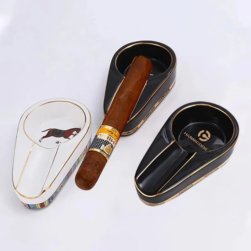 

1PC Cigar Ashtray with High-end Feel Mini Single Slot Large Caliber Cigar Holder Daily Home Decoration Creative Portable