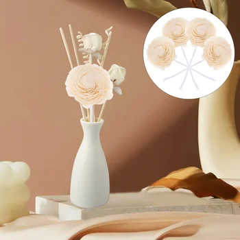 천연 코튼 건조 꽃 장식, 다기능 아로마 테라피 디퓨저, 홈 데코용 가짜 꽃, 4 개