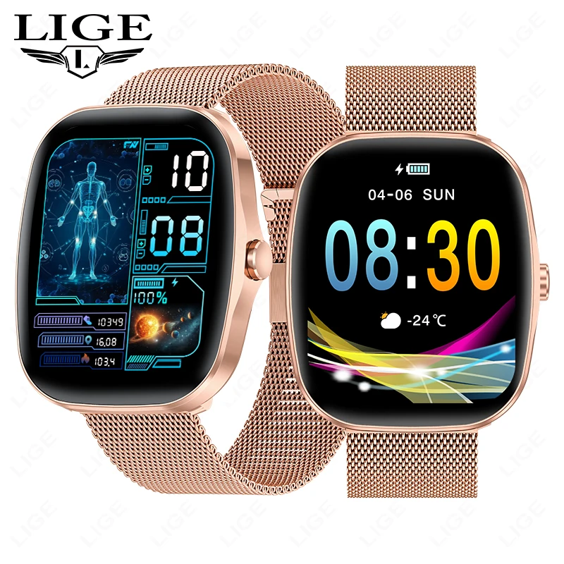 

LIGE 2025 New Sports Smart Watch Man Woman Smartwatch Female Menstrual Heart Rate Monitor BT Call Waterproof Smartwatches Ladies