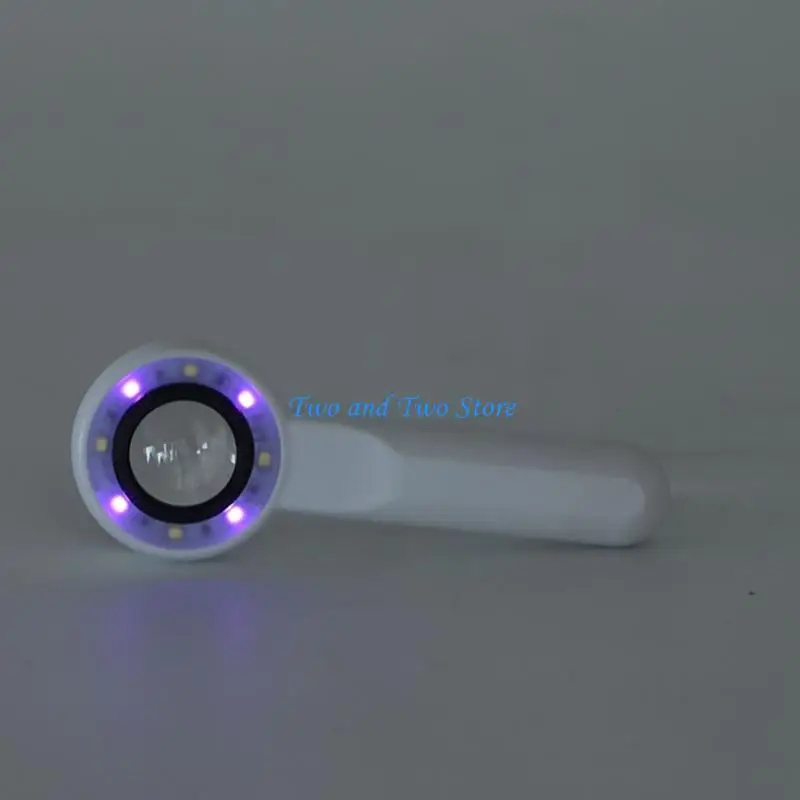 HX6F Practical Rechargeable Jewelry Glass with High Power Lens and Light Functionality Handheld Loupe ABS Texture