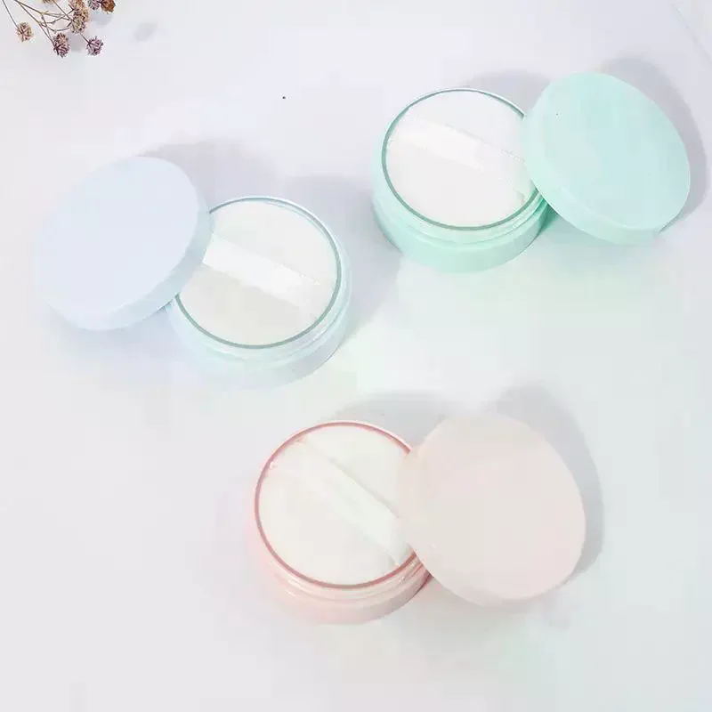 Estuche para polvo suelto 5g Macaroon, dispensador de polvo fijador, estuche vacío para polvo de miel, mini estuche para polvos con borla