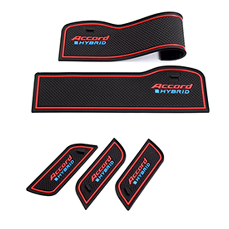 16 pcs Car rubber anti-slip mat coaster Door Slot Mat Set For Honda 9.5th Accord 2016 hybrid version accessories