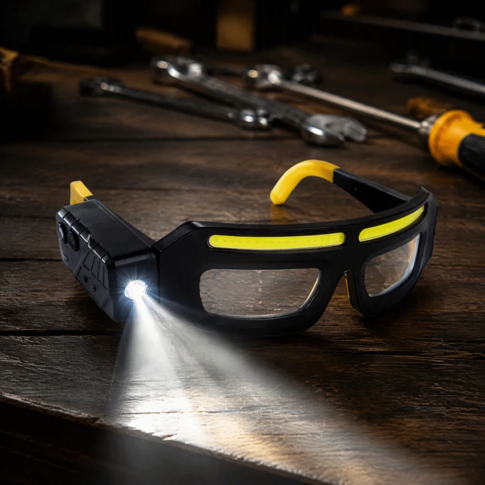 Lightweight Intelligent Sensing Headlight Waterproof Hands-Free LED Headlight Glasses Large-Area Floodlight Adjustable
