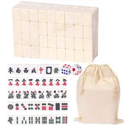 Mahjong Game Chinese Mahjong Mini Traditional Majiang Portable Travel Classic Board Games With Storage Bag Free Shipping