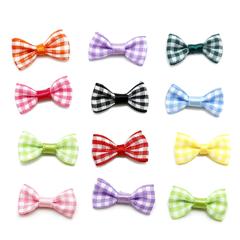20 piezas lazos de cinta de satén de Navidad hechos a mano DIY envoltura de regalo decoración arco artesanía Feliz Navidad accesorio para el cabello Navidad Año Nuevo Navidad