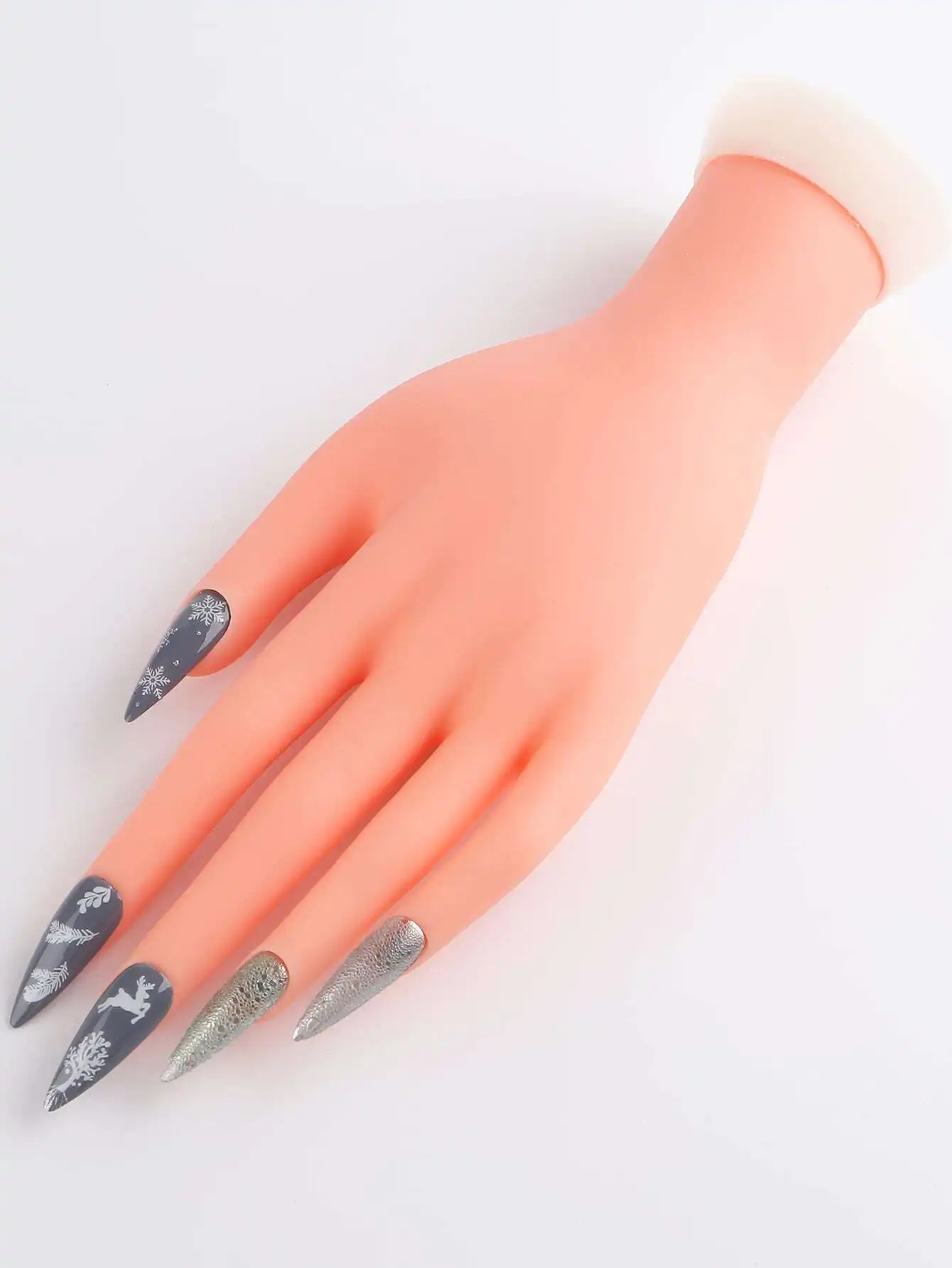 سيليكون مسمار الفن ممارسة اليد الاكريليك وهمية مسمار التدريب أظافر نموذج لينة مرنة انحناء عارضة أزياء أدوات مانيكير Fak