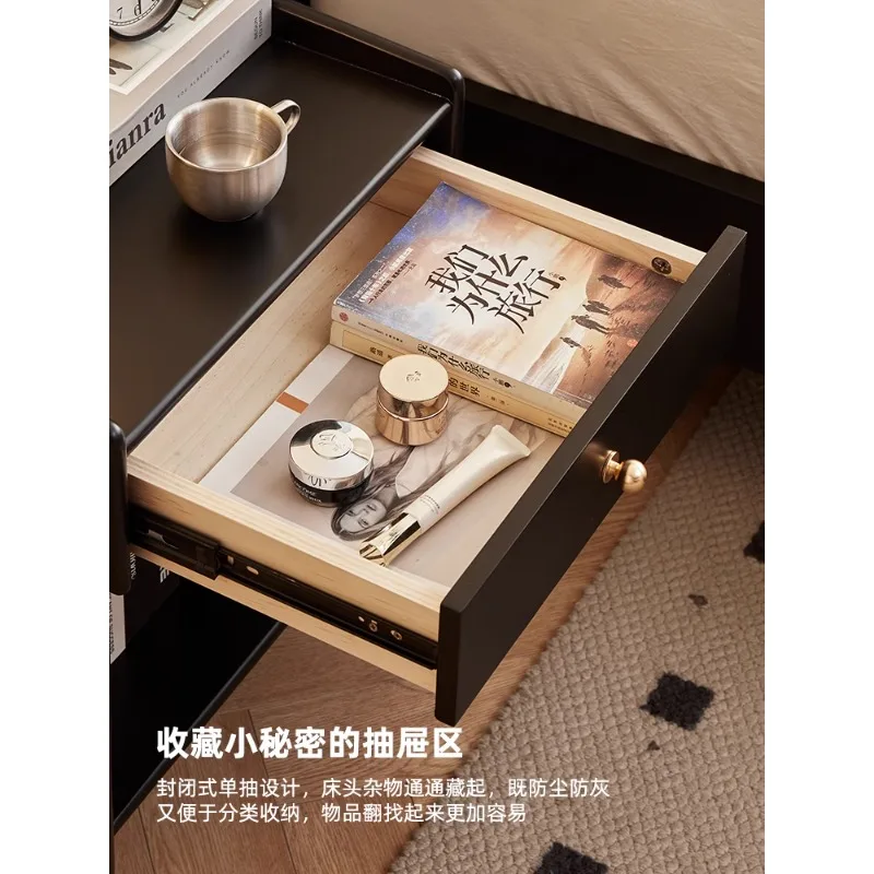 طاولة بجانب السرير المنزلية المصنوعة من الخشب الصلب لغرفة النوم وخزانة تخزين طاولة بجانب السرير
