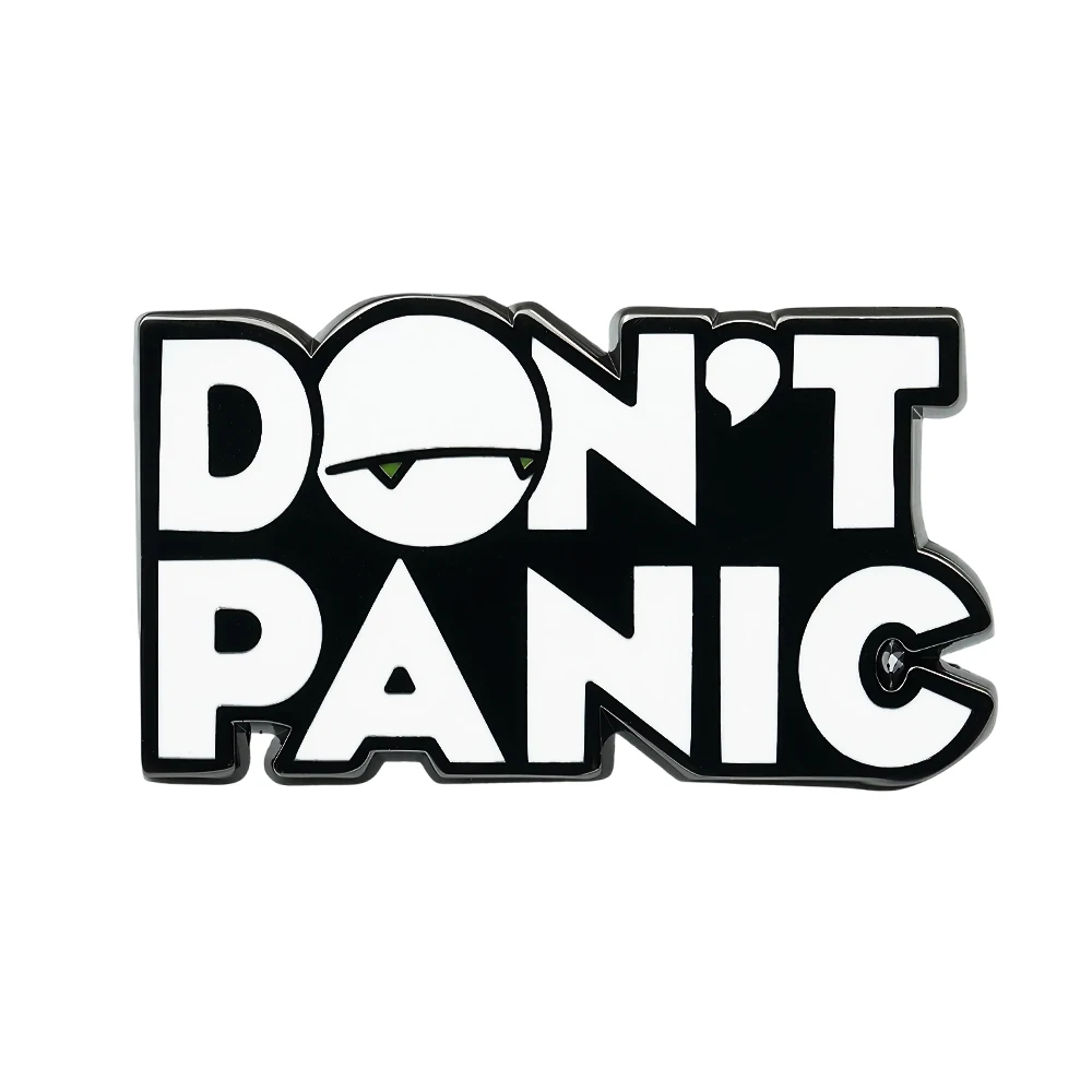 Don't Panic Enamel Pin Hitchhiker's Guide Paranoid Android Robot Marvin Badge Sci-Fi Movie Novel Peripheral Jewelry