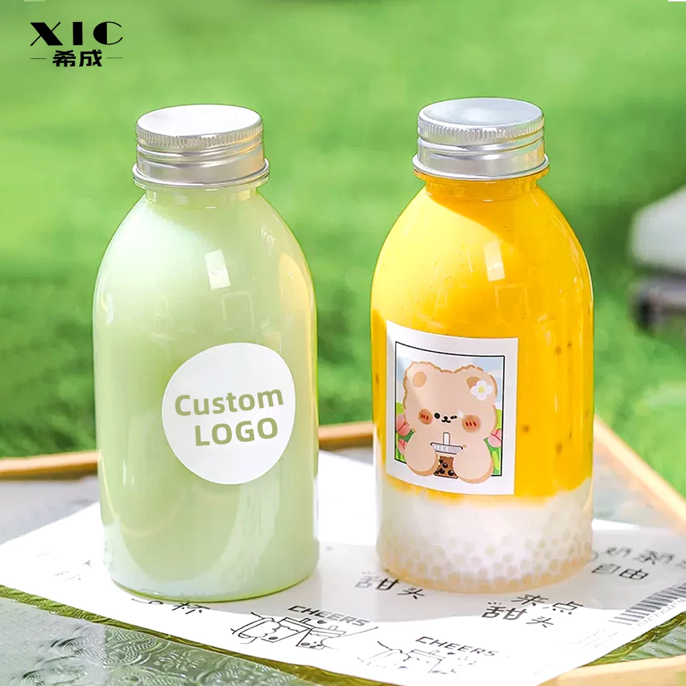 

Wholesale Food Grade Customization 200ml 300ml 400ml 500ml Empty Clear Plastic Bottles For Juice Beverage Container