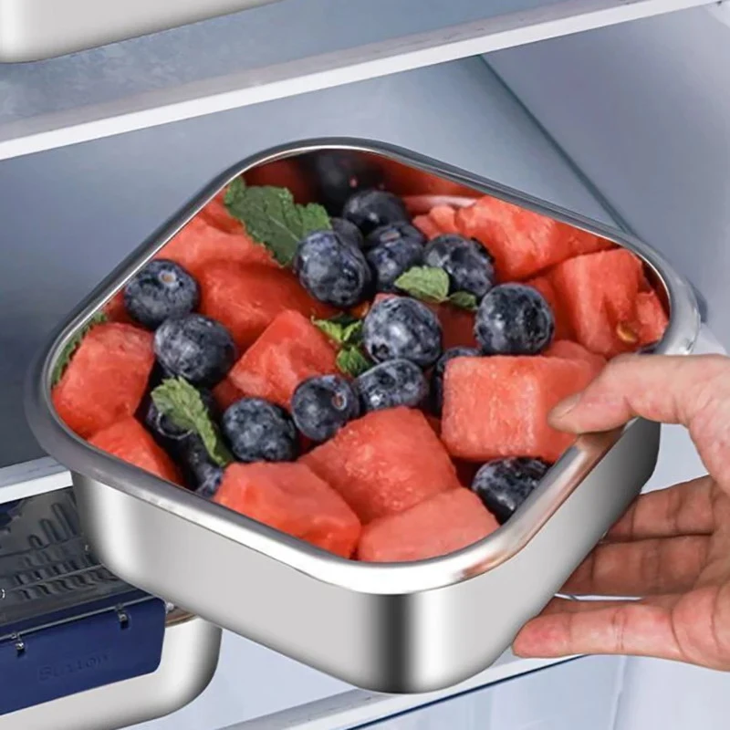 Lunchbox aus Edelstahl 316, großes Fassungsvermögen, versiegelter Anti-Tropf-Salat-Obst-Lebensmittelbehälter für Camping und Picknicks