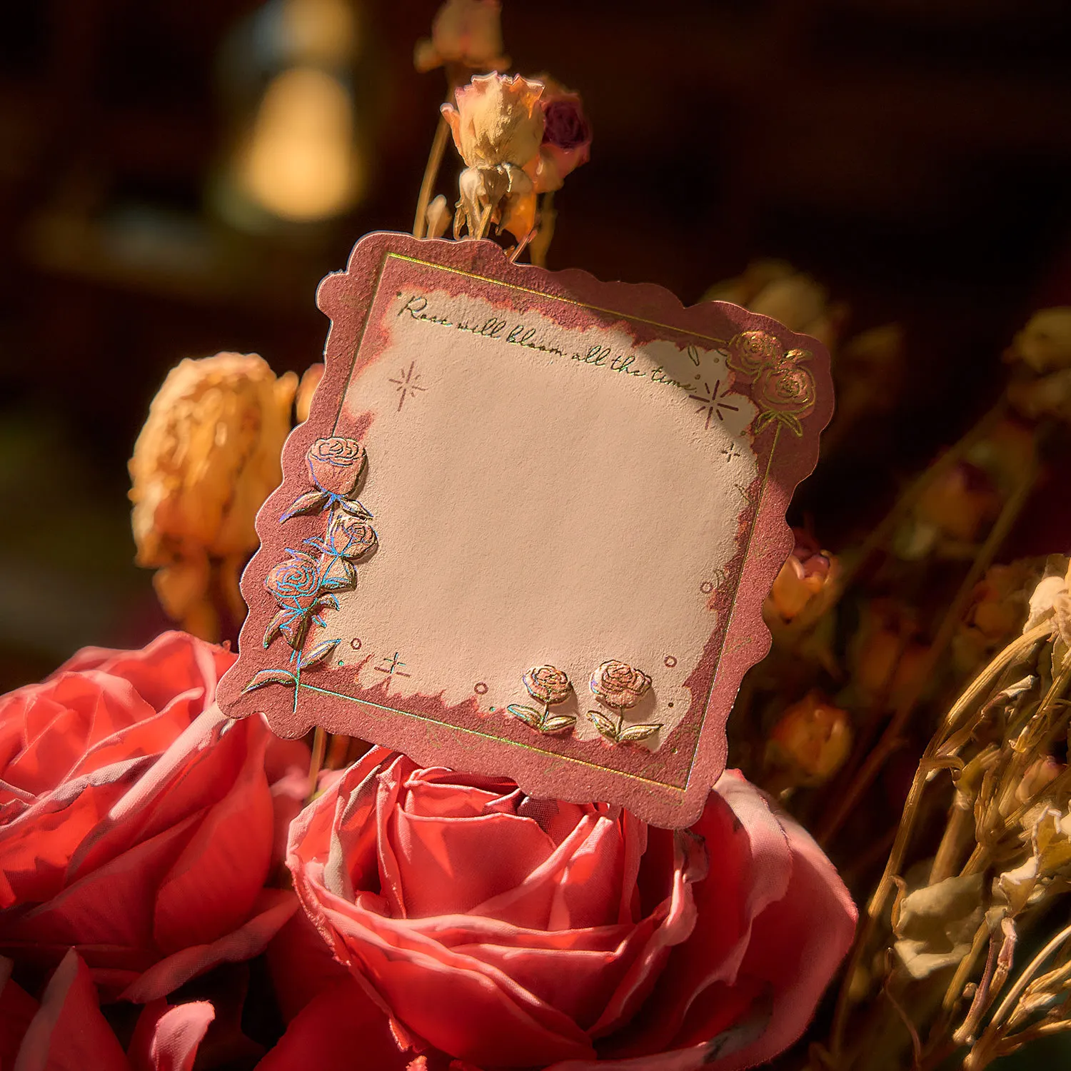 Buku Catatan Tri-Pack Retro 15 Lembar dengan Embos dan Foil Emas, Kertas Lepas untuk Mencatat & Mengirim Pesan