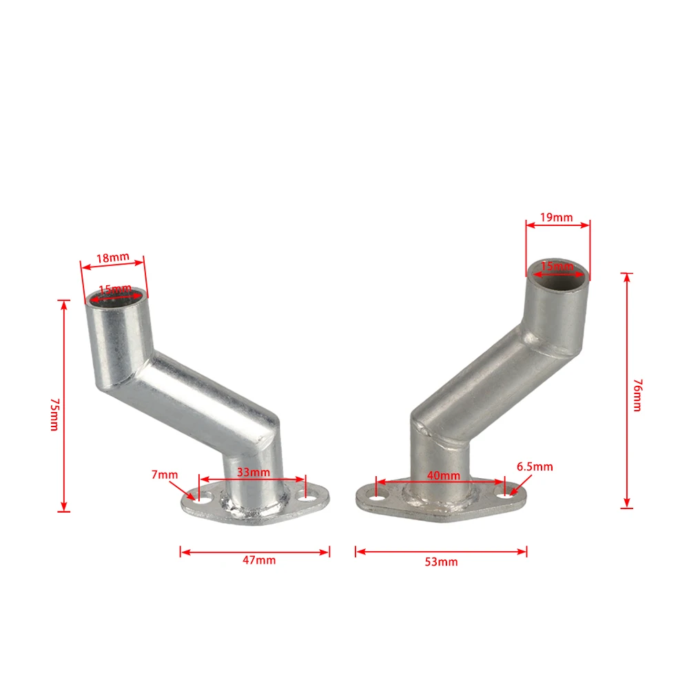 Motorcycle 35mm 40mm Silver Short Offset Intake Manifold Carburetor Gasket For 49cc 60cc 80cc ATV Motorcross Quad Bike Moto Part