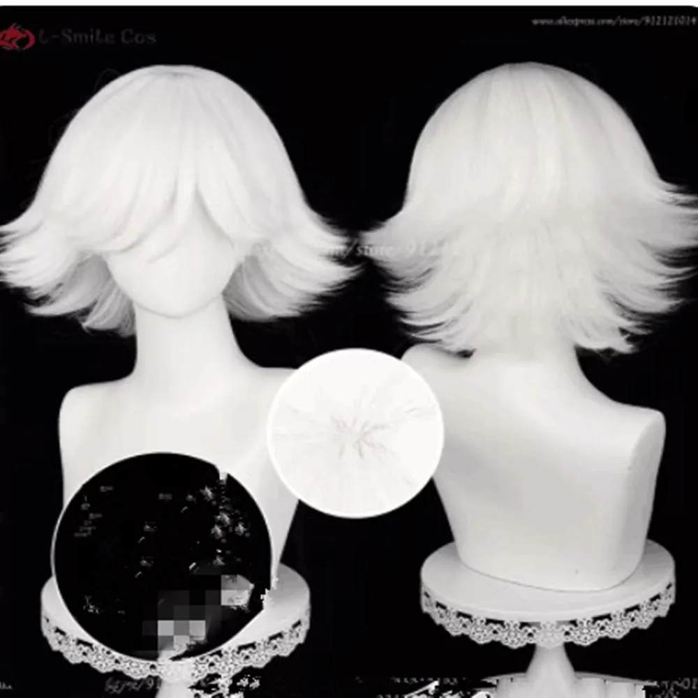 Anime Kamisama Love White Cosplay Wigs mi zu ki Short Fluffy Synthetic Costume Anime Wigs for Halloween White Party