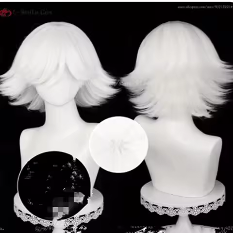 Anime Kamisama Love White Cosplay Wig mi zu ki Short Fluffy Synthetic Costume Anime Wigs for Halloween White Party