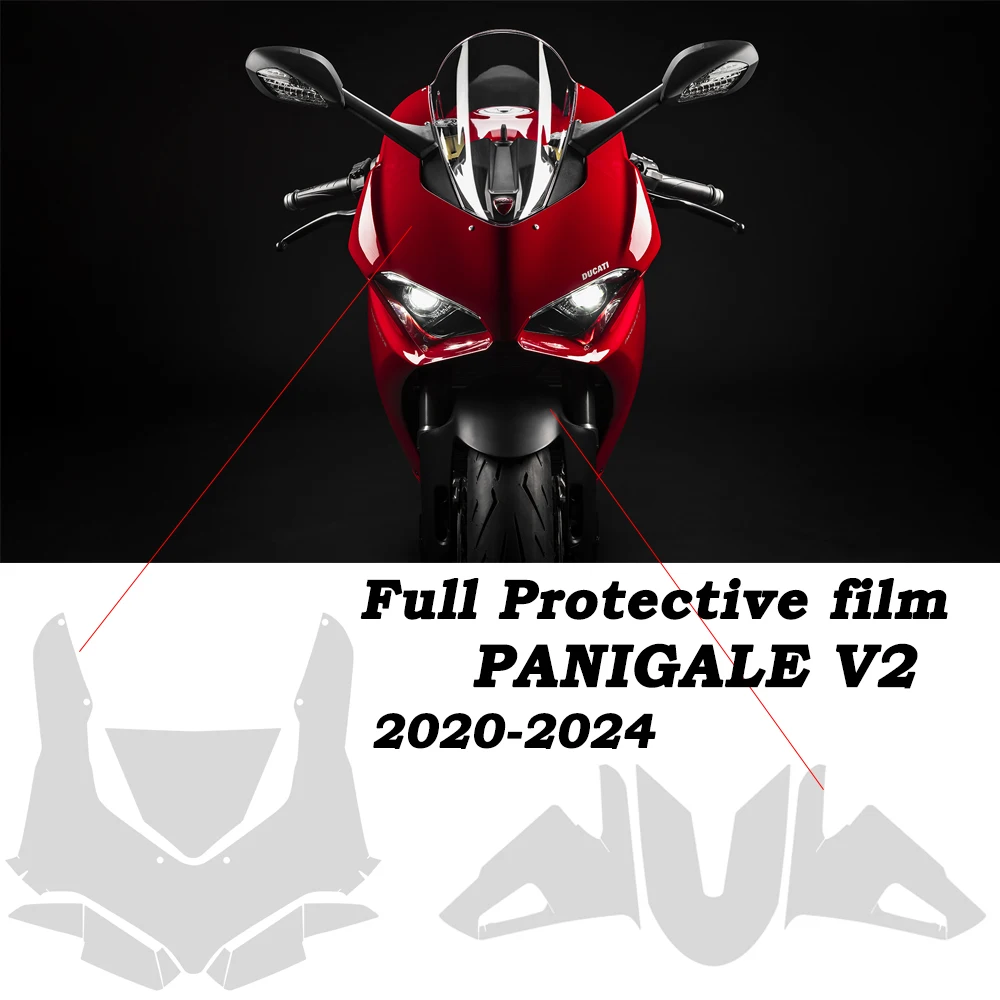 

Защитная пленка Panigale V2 2020, невидимый автомобильный чехол PPF для DUCATI PANIGALE V2 2024-2020, устойчивая к царапинам защитная пленка из ТПУ