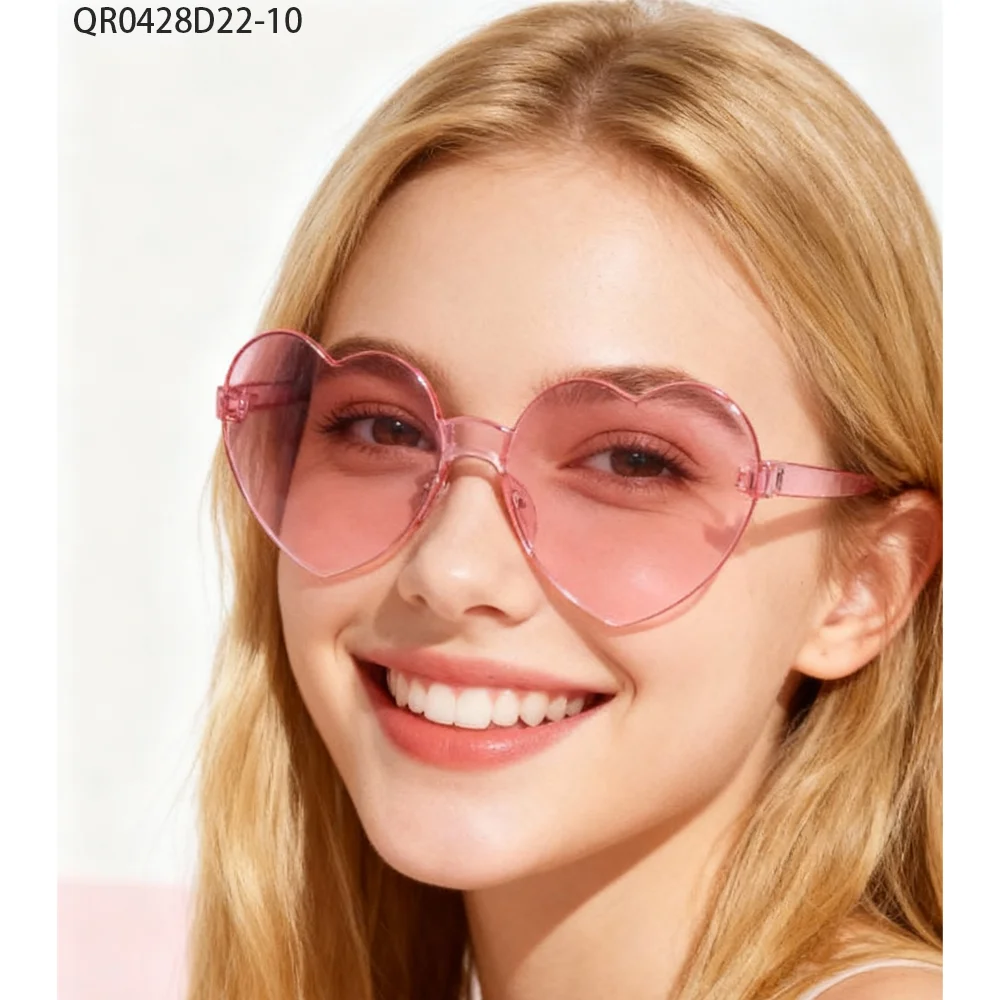 PESENAR  This pair of glasses has a heart shaped frame design the whole is pink the style is lovely suitable for Valentine's Day