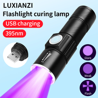 LUXIANZI UV Flashlight USB Rechargeable For Glue Green Oil Curing Pet Urine Stains Detector Portable Purple Light Flashlights