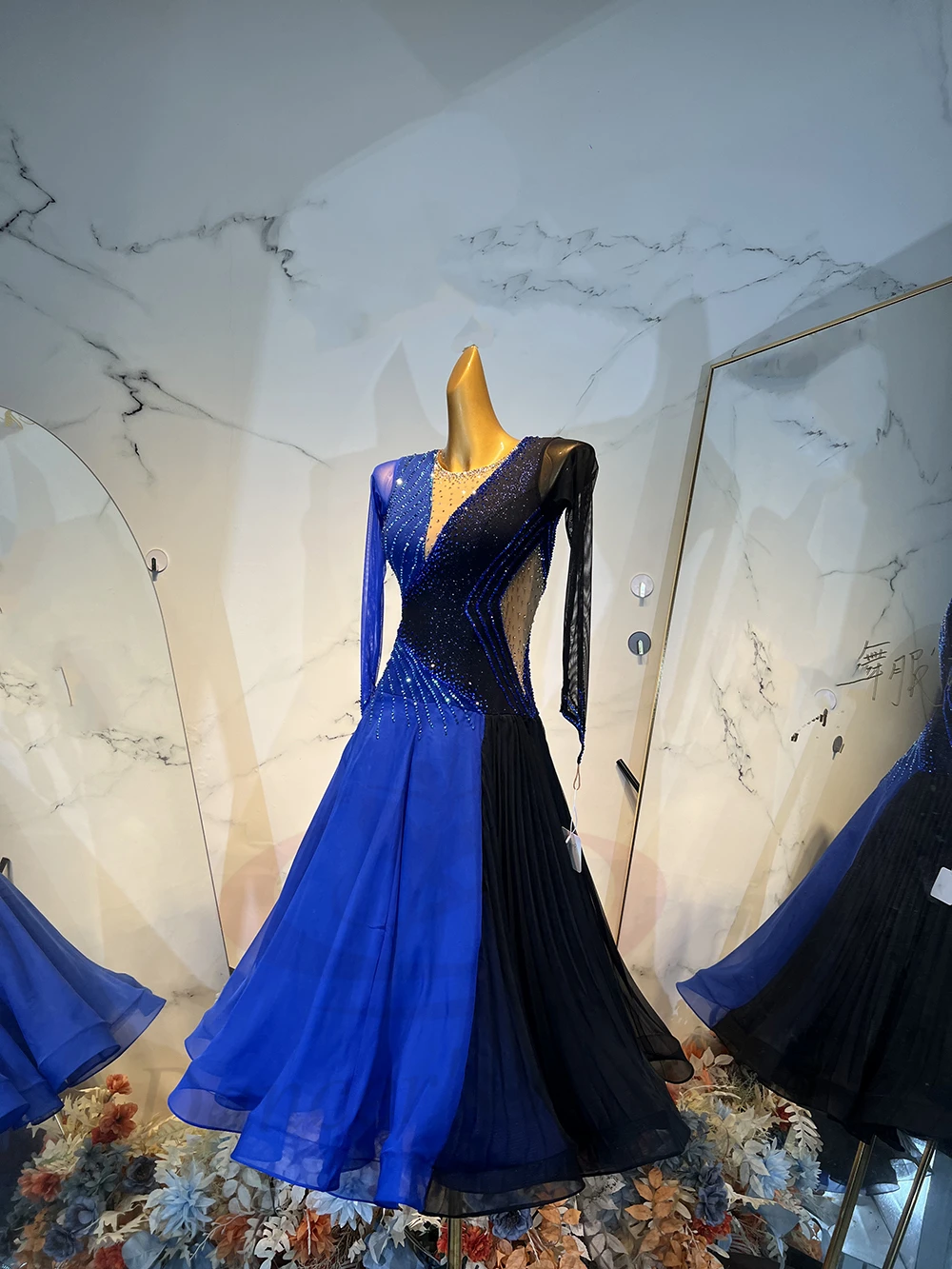 ラテンダンス衣装 AB ストーン女性大人子供ハイエンドカスタマイズされたグラデーション 2 色スプライシングサンバパフォーマンスドレス