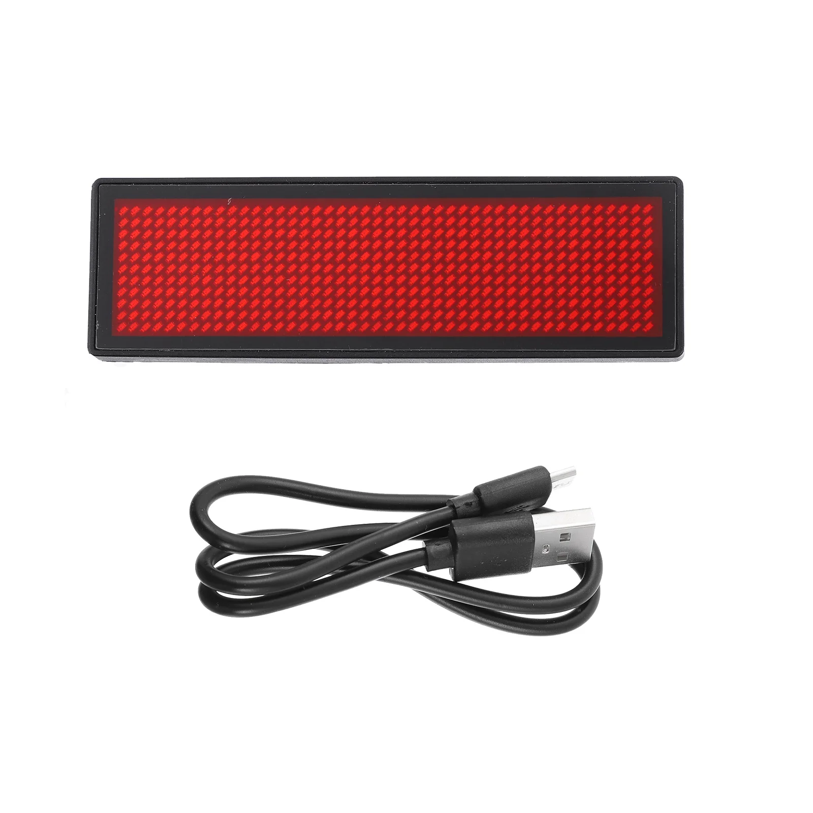 LED Electronic Screen Name Badge Digital Display Mini Message Board Rechargeable Pcv Tag