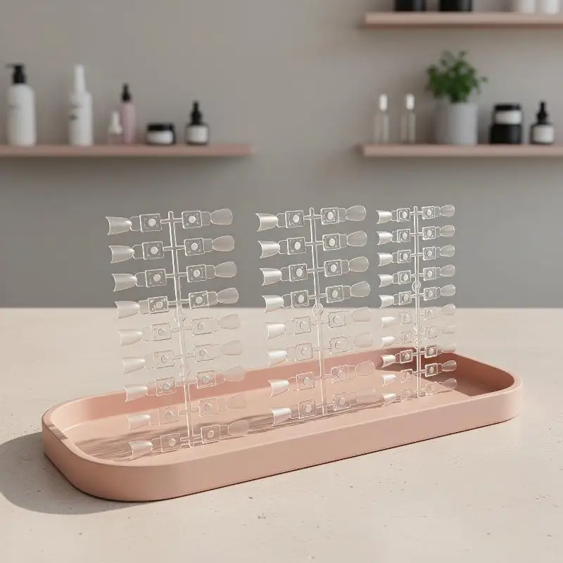 120Pcs Polish Work Color Chart Magnetic False Nail Tip Display Clear Color Card Polish Gel Board Nail Palette Nail Glue Practice