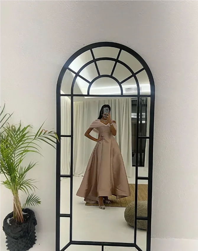 Comprimento do tornozelo com decote em V fora do ombro Vestidos De Fiesta Vestido de casamento Plus Size Vestido longo Robe De Soirée Vert فسات