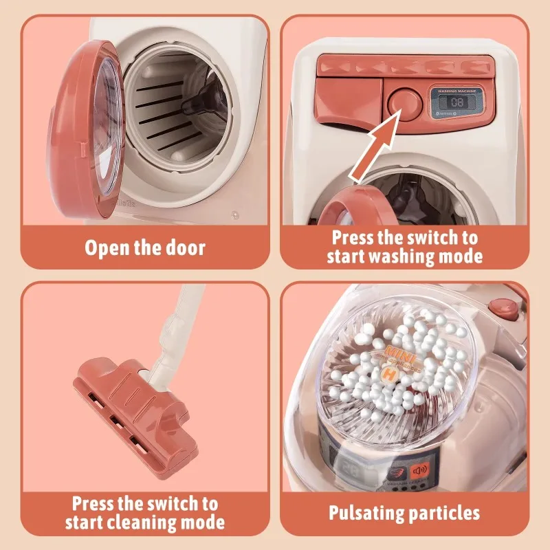 8 أنواع من الأجهزة المنزلية الصغيرة ألعاب المطبخ مجموعة اللعب التظاهري مع موزع مياه محمصة القهوة للأطفال الأولاد والبنات هدايا