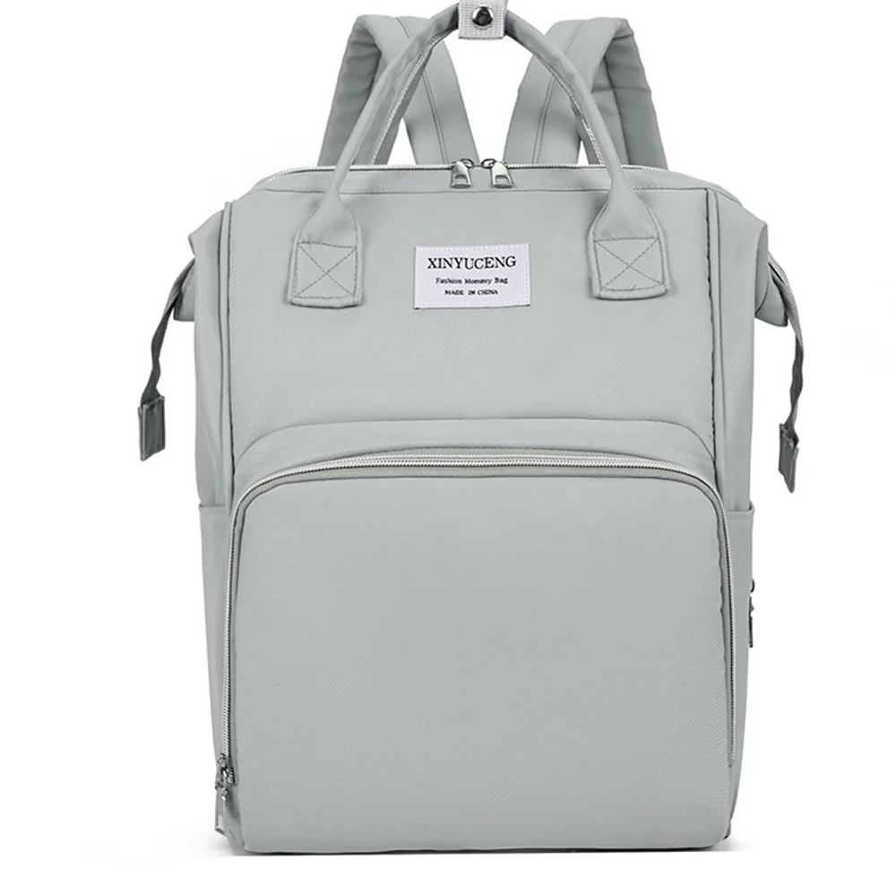 

New Style Solid Color Mommy Backpack Large Capacity Multifunctional Waterproof With Insulated Pocket Outdoor Parenting Baby Bag