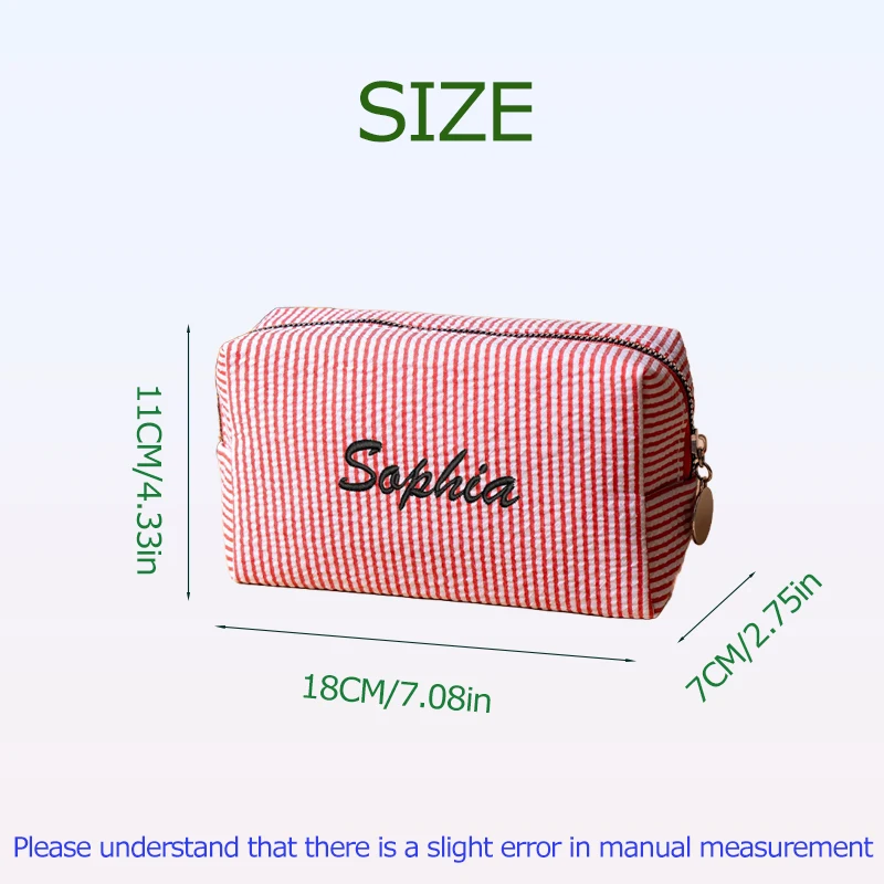 Customised Embroidery/Standard Style 2 Options, Striped Bubble Yarn Clutch, Makeup Bag, Back-to-School Season, Great Gift!