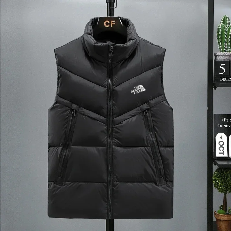 Autumn Winter New Men Down Vests Windproof and Warm Jackets Men's Tops Sleeveless Down Cotton Vest Plus Size Loose Down Coats