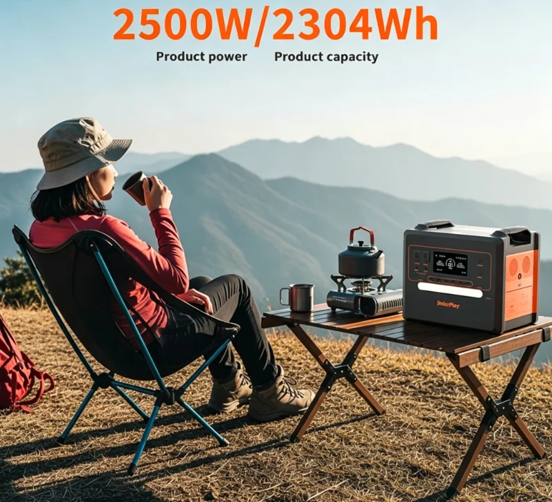 2500W LiFePO4 Portable UPS Solar Generator, EU US Warehouse Stock, OEM ODM Acceptable, One Item Drop Shipping Supported Outdoor