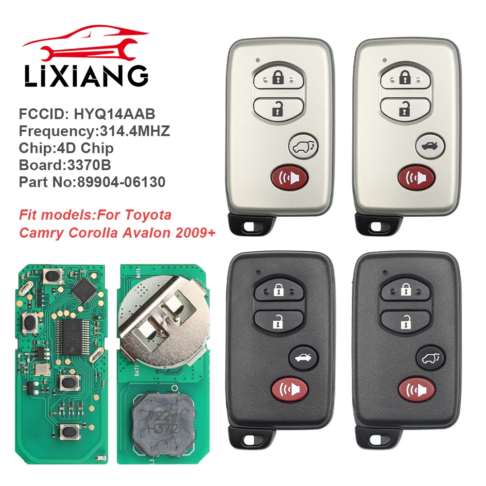 

LIXIANG Keyless Go 2/3/4 кнопки Smart Remote ASK314,3 МГц Плата: 271451 3370 для Toyota Avalon Camry Rav4 Highlander HYQ14AAB