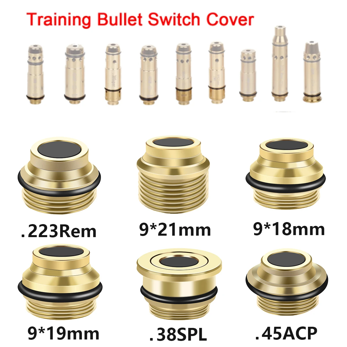 Cover Cap Laser Trainer Cartridge Switch Cover Training Bullet Breech Cover Cap 9x19mm 9x18mm .38SPL .45ACP .380ACP .223rem