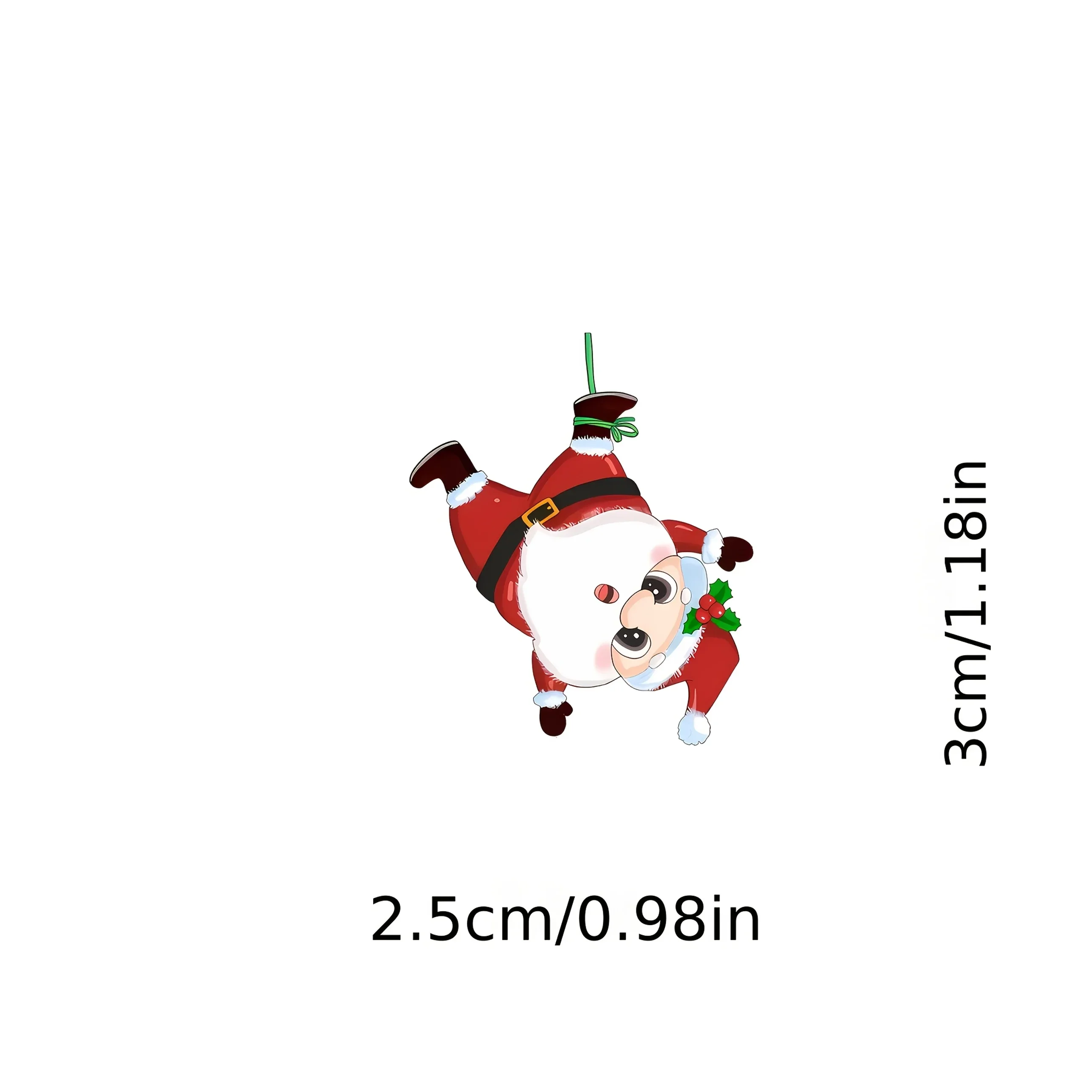 4pcs Cute Upside Down Santa Claus Waterproof Vinyl Sticker Decal for Car Mirror Laptop Wall Water Bottle Decor Holiday Gift