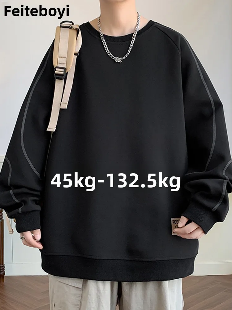 

Мужской свитшот в американском стиле с полосками, свободный крой, повседневный, с длинными рукавами, весна-осень, большие размеры, модная уличная одежда, удобный, из полиэстера