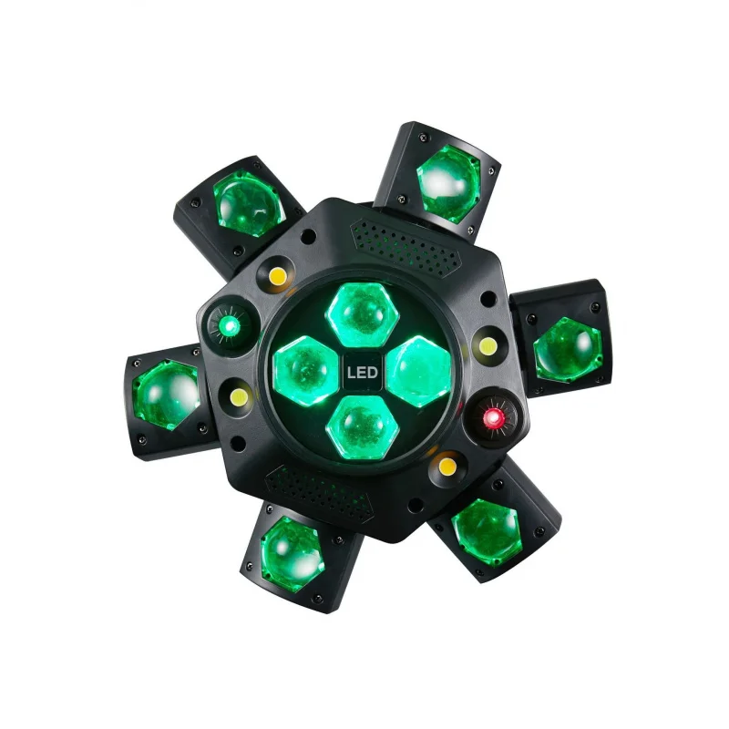 

New Plastic Bee Eye Six-Arm Little King Kong Laser Stage Light Dyeing Light Moving Head Light Beam Light Colorful Light Spotligh