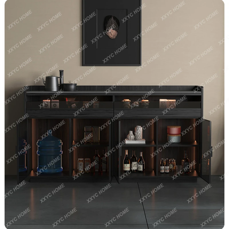 Stone Plate Sideboard Cabinet Solid Wood Tea Machine Integrated Wall Automatic Water-Feeding Wine Cabinet