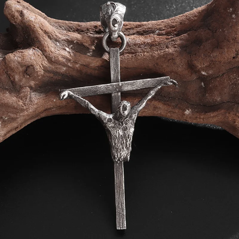 Vintage Classic Christian Jesus Cross Pendant Necklace for Men and Women Religious Catholic Prayer Amulet Jewelry