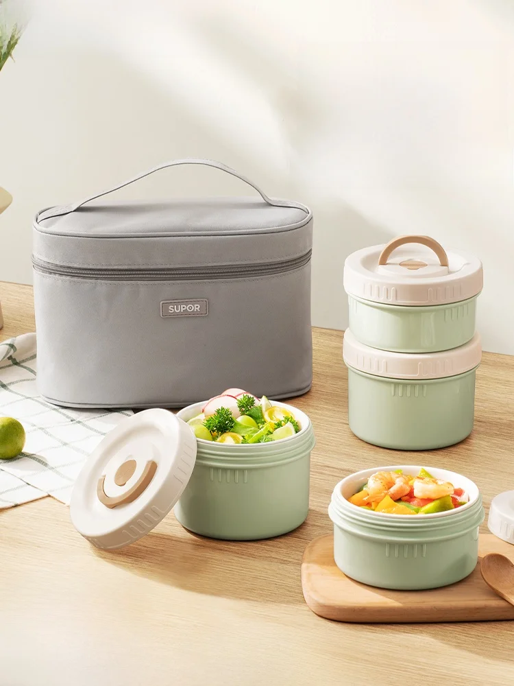 

Supor Cerc Insulated Lunch Box Microwave Se Portable Bento Box Meal Container for Students And Office Workers