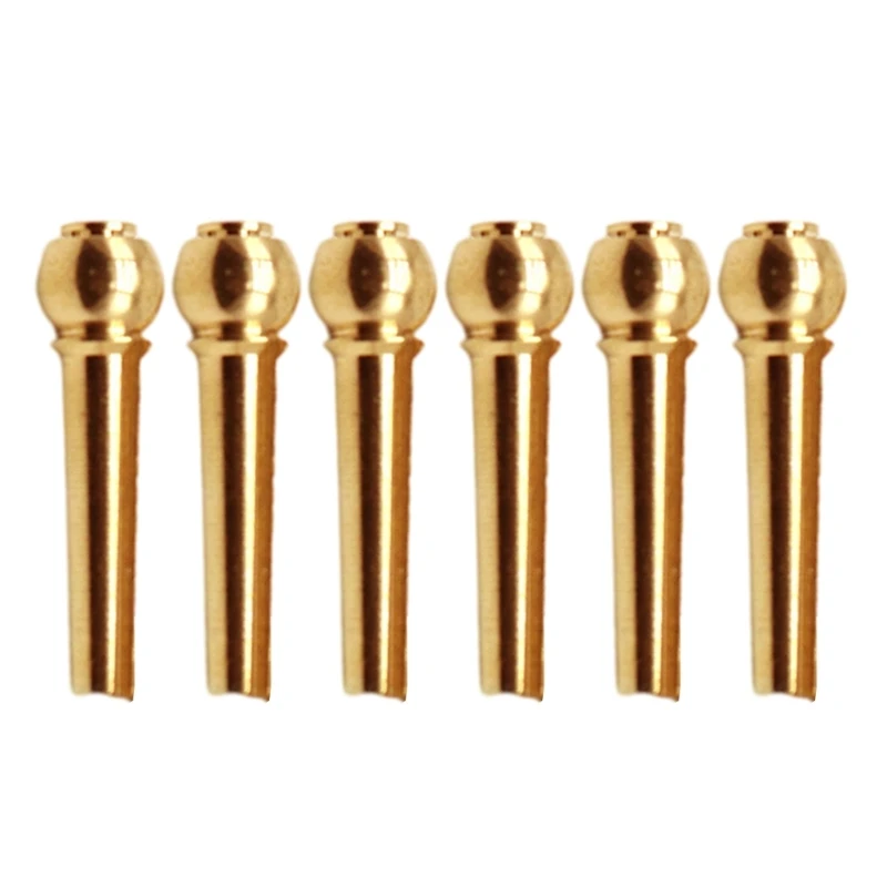 

6 шт. штифт для мостика для акустической гитары, гитарные струны, гвоздь, твердая латунная музыкальная струна