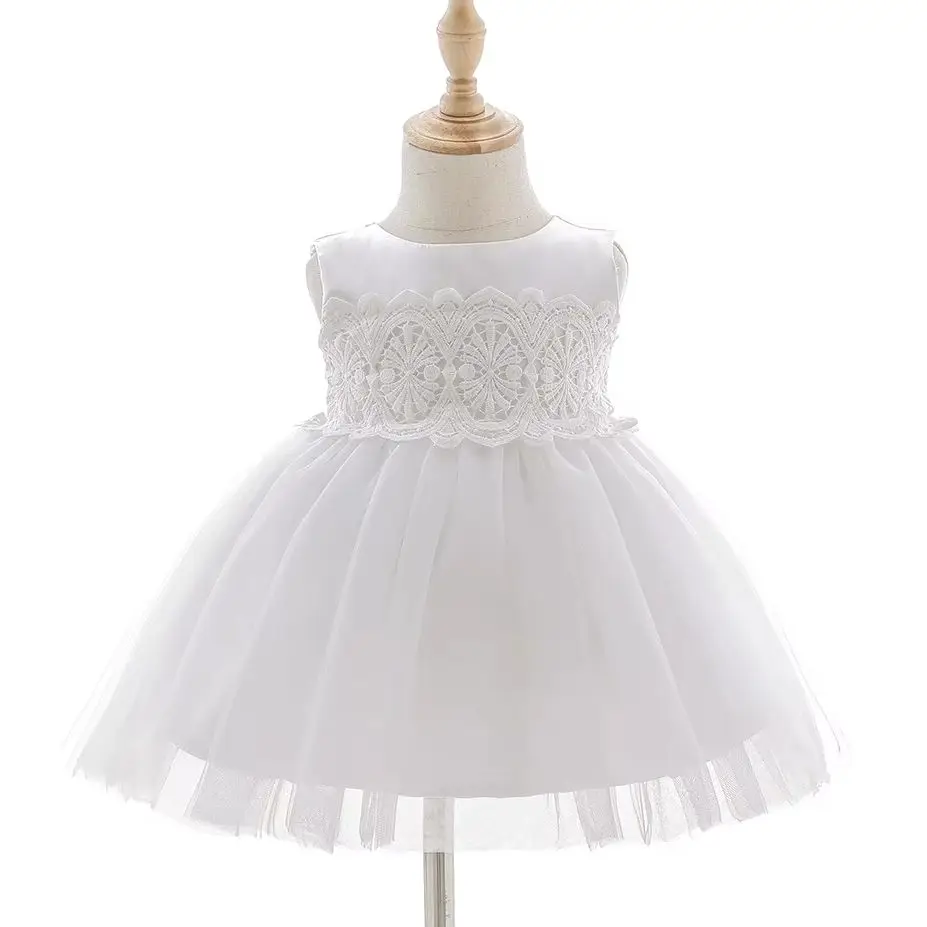 Baby Birthday Dress for Newborns Girl Princess Christening Dresses Ball Gown Kid's Clothing Retro Lace 0 1 2 Years