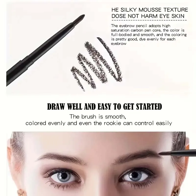Sleek Waterproof Black Eyeliner Pencil - Smudge-Proof, Sweat-Resistant, Beginner-Friendly for Bold Eye Makeup Looks