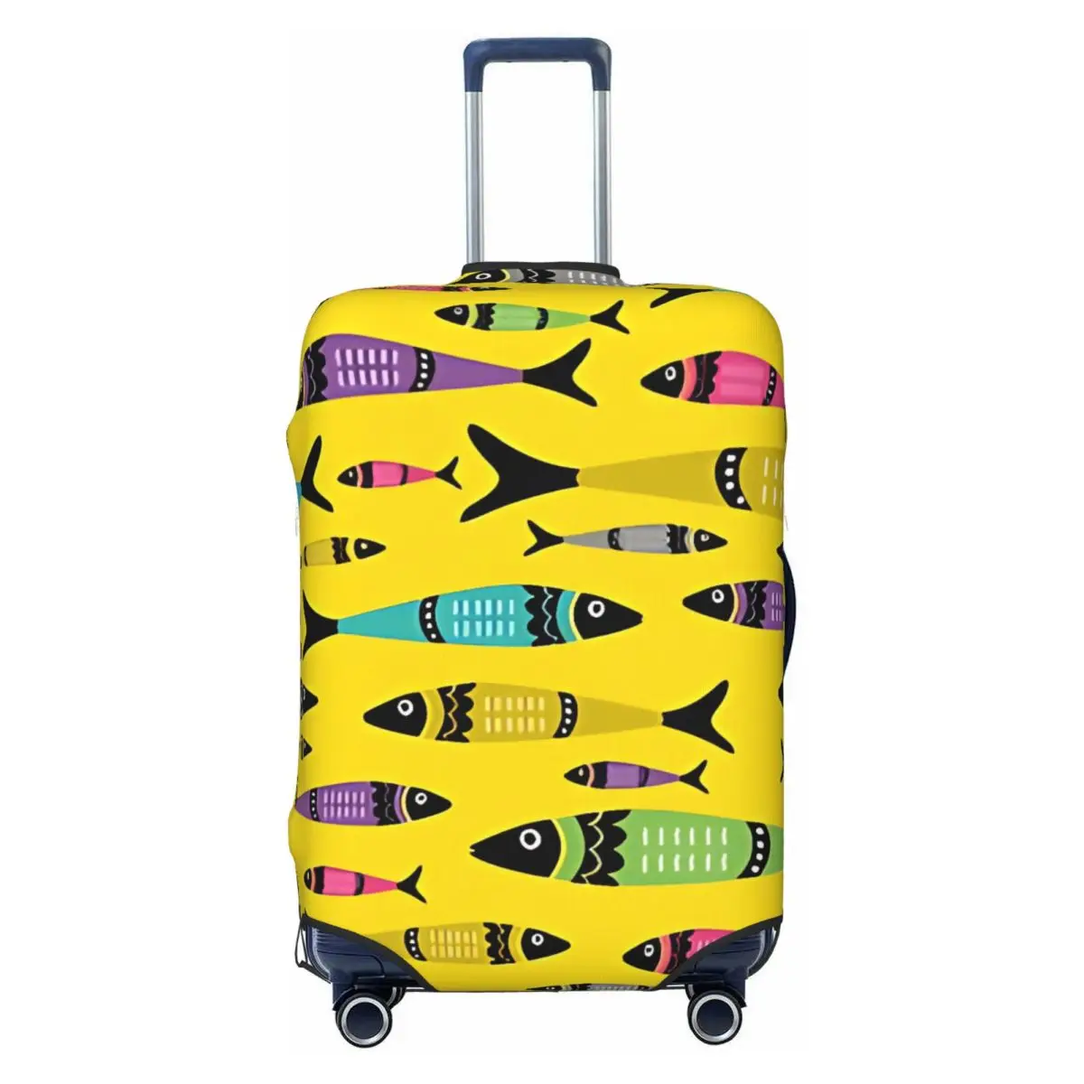 

Colorful Sardines Fish Suitcase Cover Strectch Cruise Trip Protector Luggage Accesories Vacation
