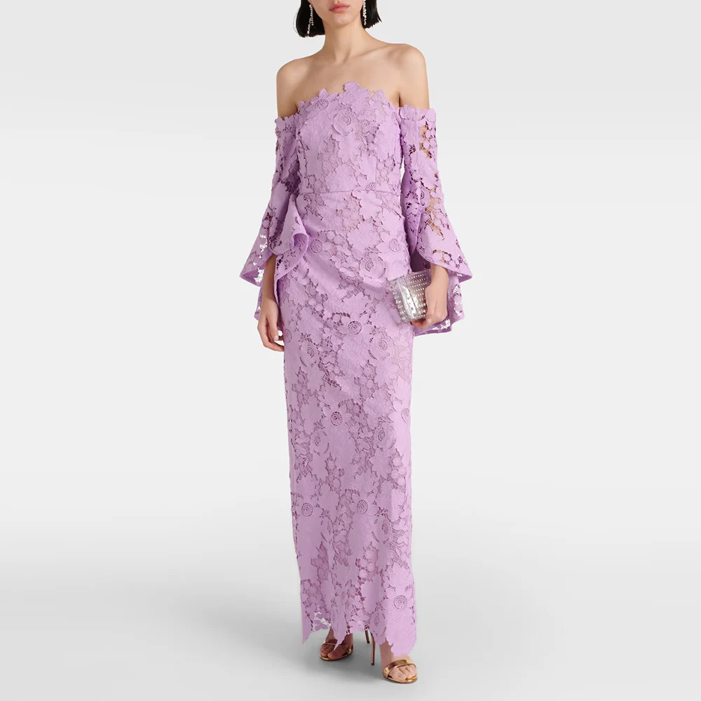 

Epoch Prom Dresses فساتين سهرة Vestidos De Fiesta Floral Off-shoulder Lace Evening Gowns Elegant Formal Cocktail Party Gown