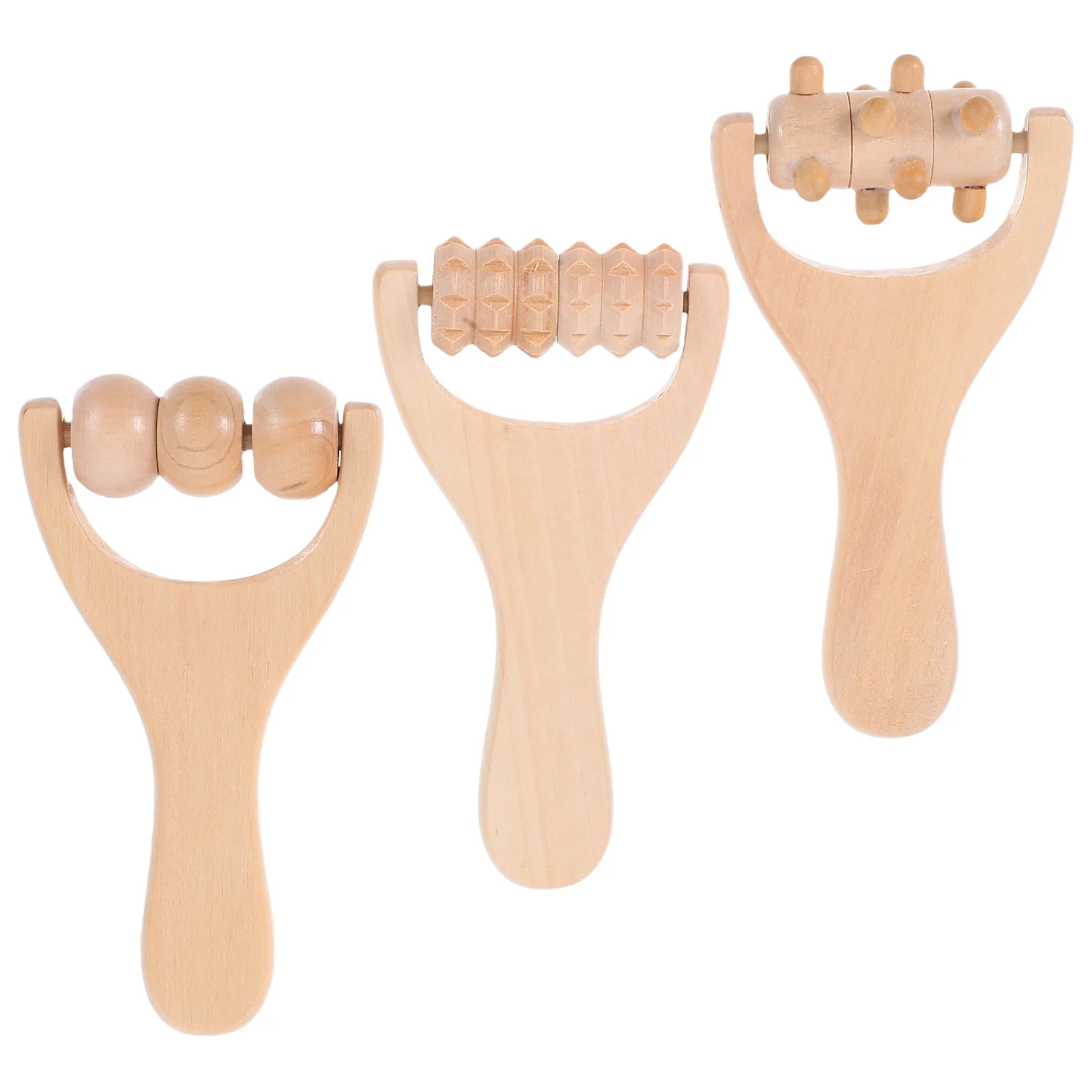 

3Pcs Natural Wooden Massage Roller Stick for Neck Back Shoulder Relief Portable Handheld Muscle Massager Tool Athletes Office