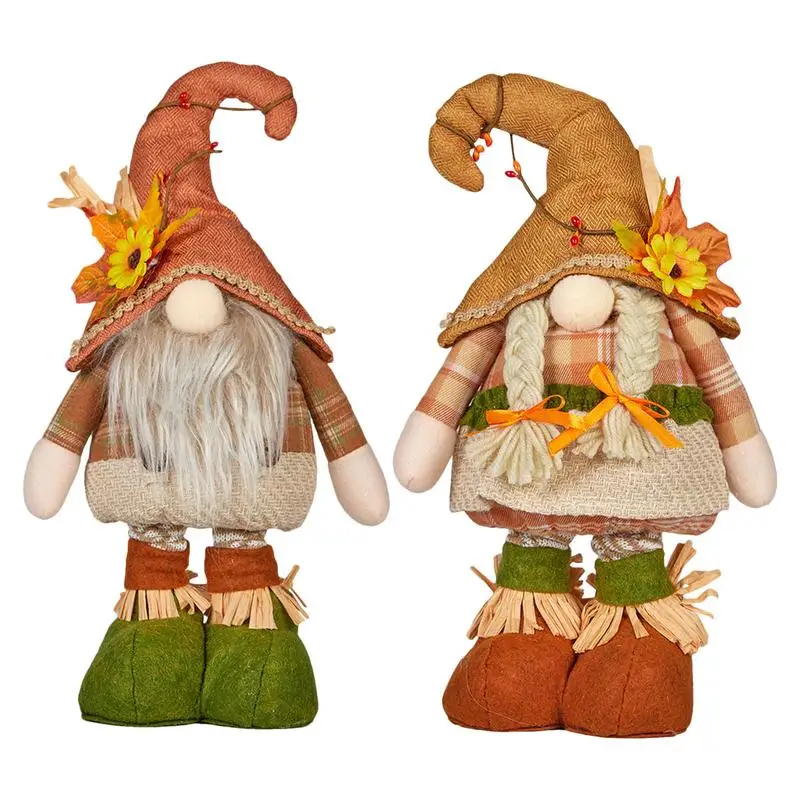 

Standing Fall Gnome Retractable Spring Legs Gnome Thanksgiving Standing Gnomes Happy Fall Gnome Decorations For Holiday