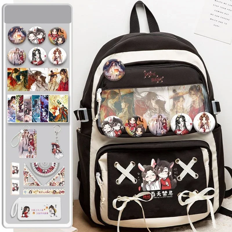 

32×48×18cm Black Blue Purple, Heaven officials blessing, Tian Guan Ci Fu, Anime Transparent cute School Bags, Backpacks, Girls