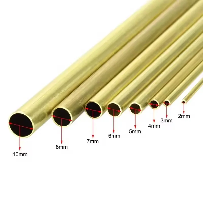 2PCS H65 Brass Tube Outer Diameter: 0.8/0.9/1/1.2/1.3/1.5/1.6/1.8/1.9/2/2.2/2.5/3/3.5/4/4.5/5/5.5mm Length: 300mm Capillary Tube