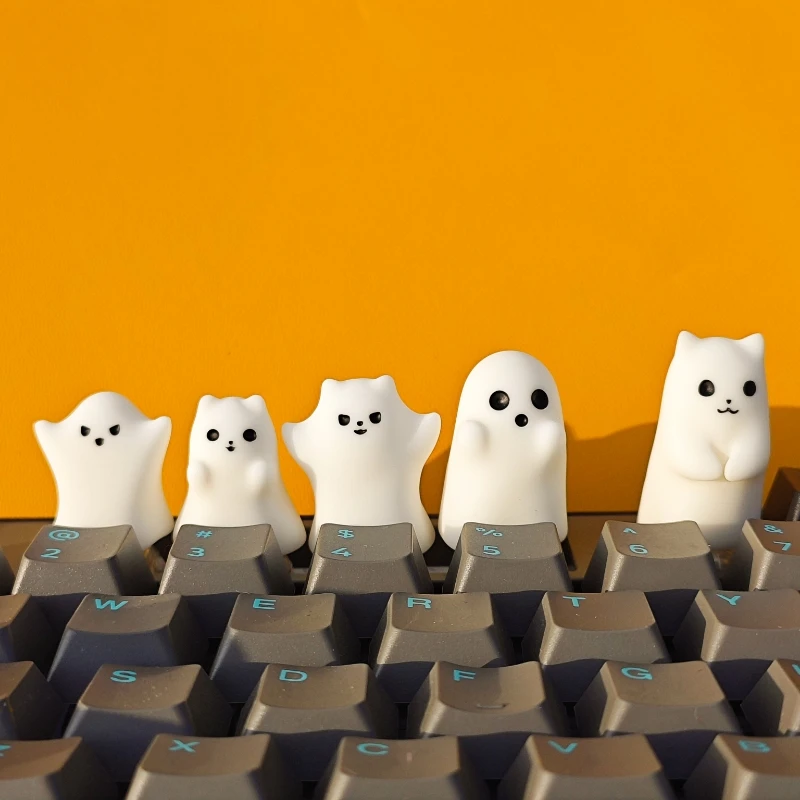 

Original Cute Little Ghost Key Cap Resin Material 3D Printing Translucent MX Switch Mechanical Keyboard Keycaps Gift for Girls