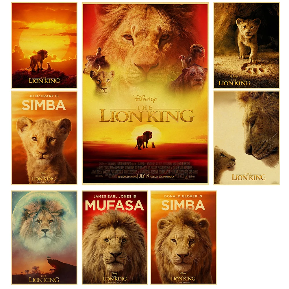 

Disney The Lion King Movie Poster Disney Retro Wall Art Canvas Painting Prints For Bedroom Living Room Decor Children Painting